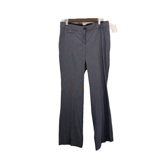 Express Editor Flare Leg Low Rise Dress Pants Striped Y2K Size 8R - Picture 1 of 14